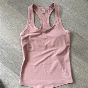 Blush Ribbed Racerback Tank Top